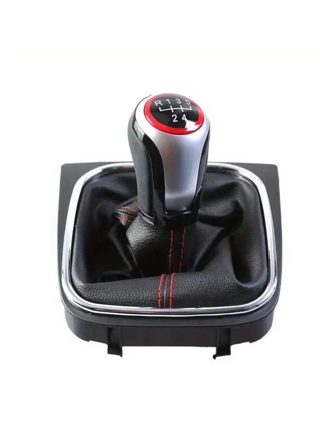 6 Speed Gear Shift Knob PU Leather Boot Cover For VW Golf 5 6 Jetta MK5 MK6 2004 2014 - Image 5
